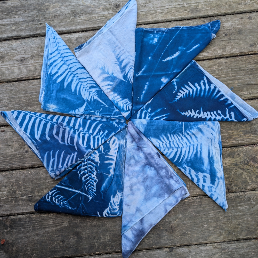 Blue Tie-Dye Bandana